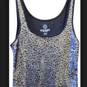 Old Navy - Women’s Dark Gray, Sequined, Tank Top
